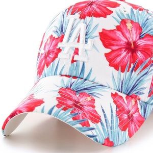 Los Angeles Dodgers Sharon '47 Baseball Hat  - White/Flower Pattern